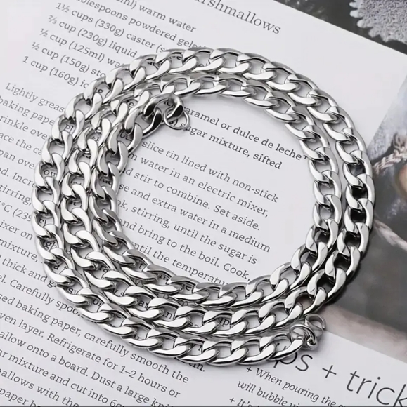 2 Pcs/Set Necklace Bracelet For Men/Women,Classic Fashion Y2k Stainless Steel. - Picture 6 of 12